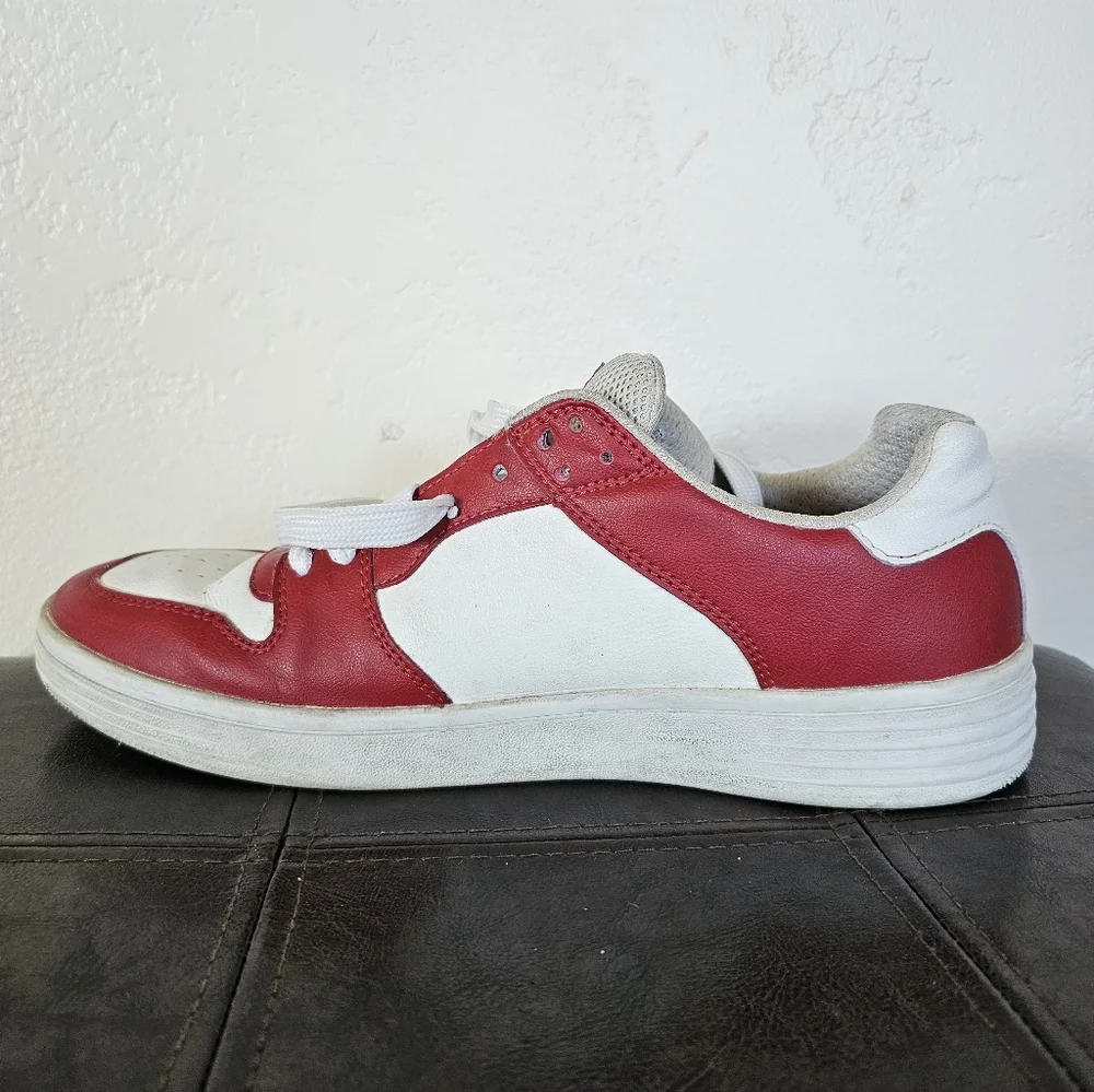 Rolling Stones X Mark Nason Leather Palmilla Marquee Red White Sneakers‎ 9.5